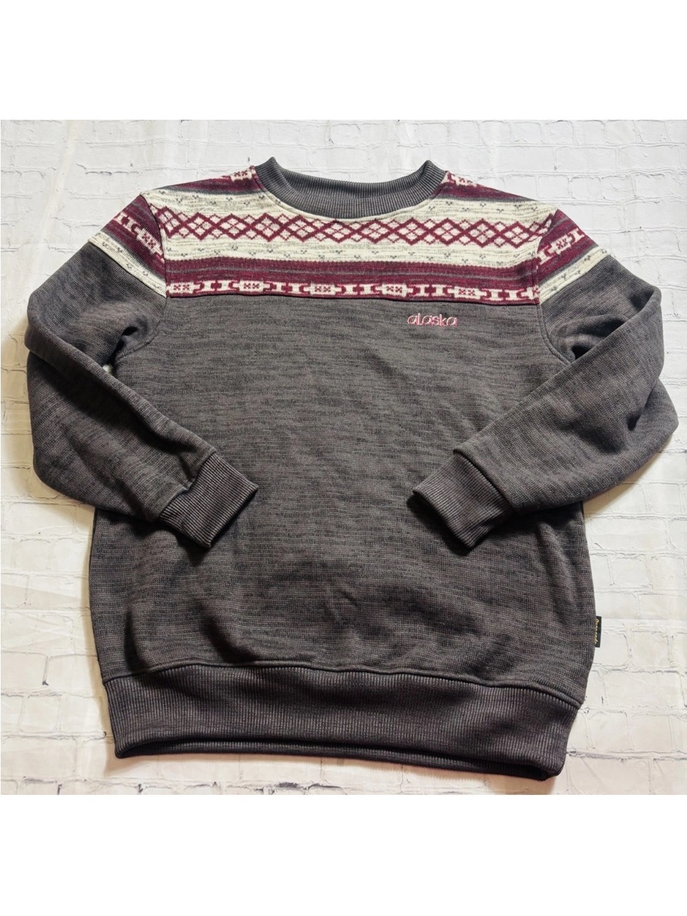 VINTAGE Renegade Club Fleece Sweatshirt Adult XL Heather Gray Alaska Embroidered